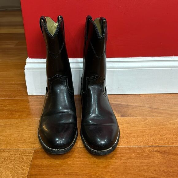 Justin Men's basics black  western cowboy Moto Boots JB 3000 Sz 10D - Picture 1 of 10